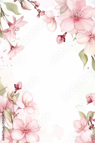 Flower frame background with space for text.   © julijadmi