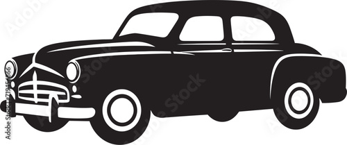 Vector Line Drawing of a Black TaxiGraphic Vector of a City Taxi