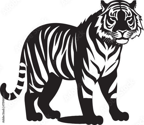 Stylized Tiger Sketch Artistic Monochrome RepresentationEthereal Tiger Design Transcendent Monochrome Essence