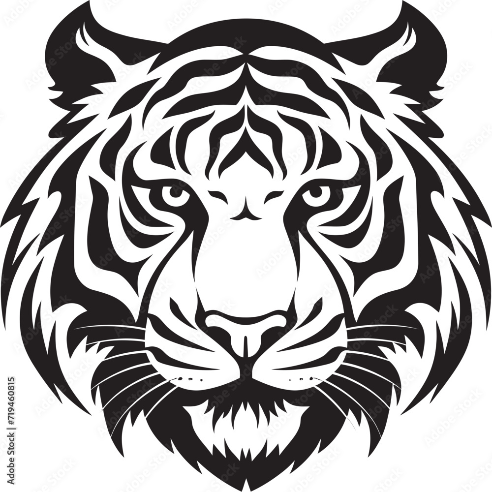 Black and White Tiger IllustrationDetailed Tiger Portrait