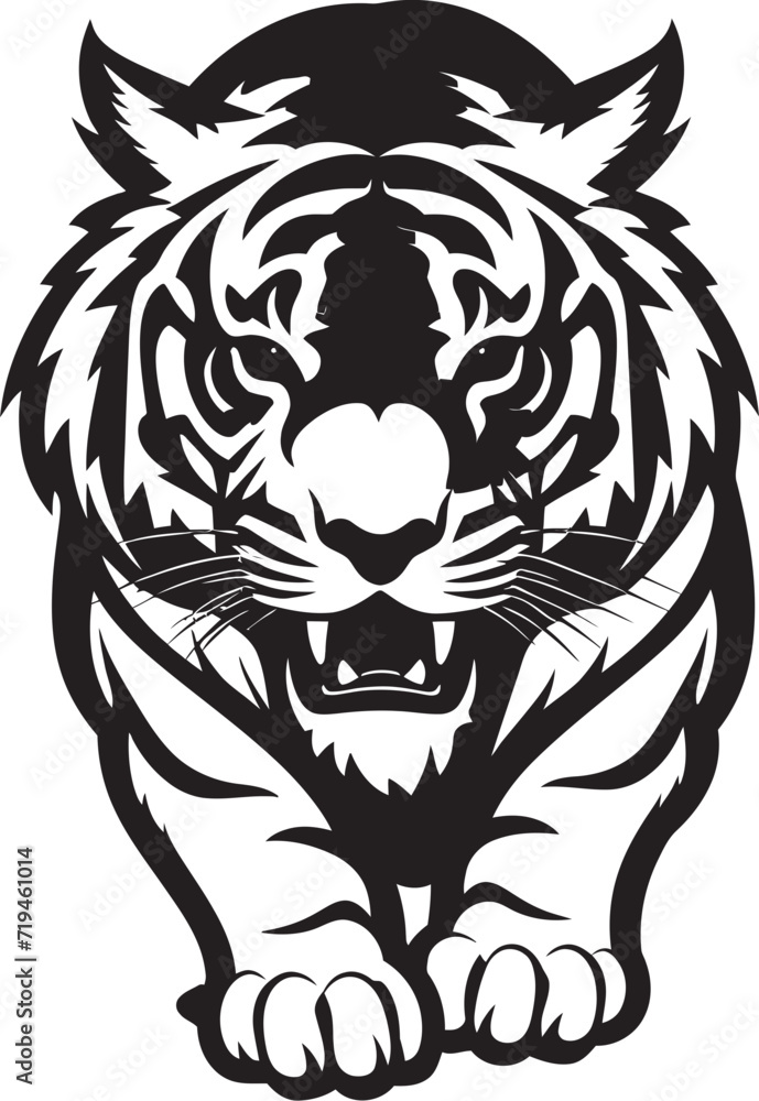 Whirling Tiger Drawing Spiraling Monochrome BeautyExpressive Tiger Illustration Captivating Monochrome Style