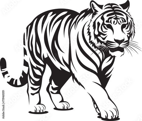Detailed Monochrome Tiger Intricate Feline RenderingStylized Tiger Sketch Artistic Monochrome Representation