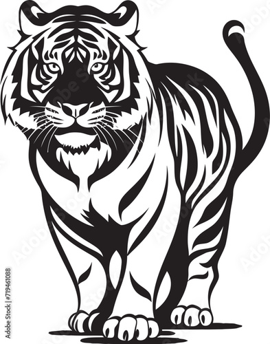 Surrealist Tiger Graphic Dreamlike Monochrome VisionIntricate Tiger Illustration Detailed Monochrome Mastery