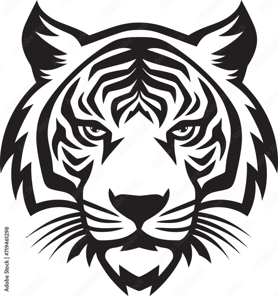 Whirling Tiger Drawing Spiraling Monochrome BeautyExpressive Tiger Illustration Captivating Monochrome Style