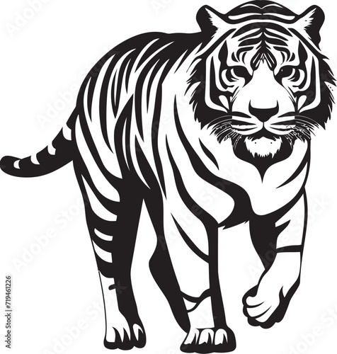 Ethereal Tiger Sketch Otherworldly Monochrome EssenceAbstracted Tiger Vector Merged Monochrome Vision © The biseeise
