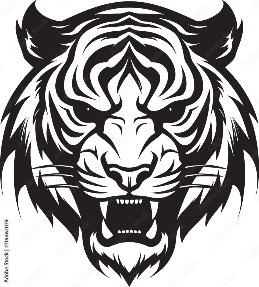 Stylized Tiger ProfileRugged Tiger Drawing