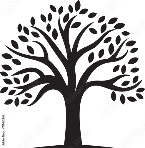 Enchanted Ebony Intricate Vector Sketches of Black TreesNocturnal Nostalgia Graceful Black Vector Tree Artwork