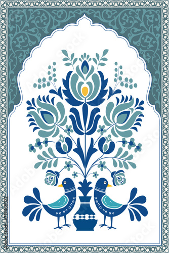 Hungarian Folk Design. Traditional embroidery flower and motif design.