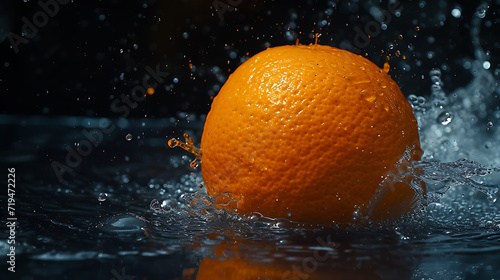  orange on the surface of water in
