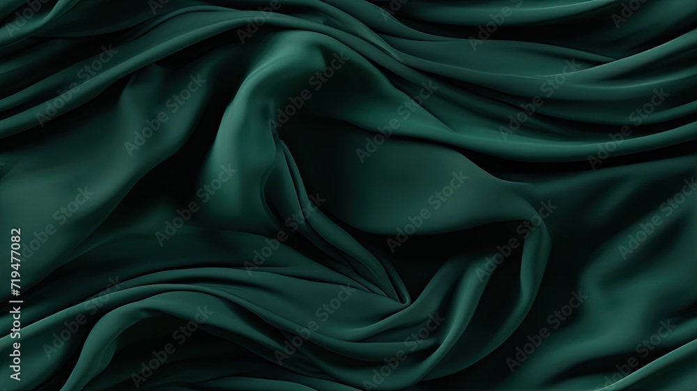 Fototapeta premium wavy green crepe chiffon elegantly folded, highlighting the intricate texture and creating a seamless pattern. SEAMLESS PATTERN. SEAMLESS WALLPAPER.