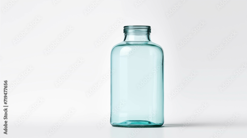 Transparent glass bottle on white background. Transparent glass bottle on white background.