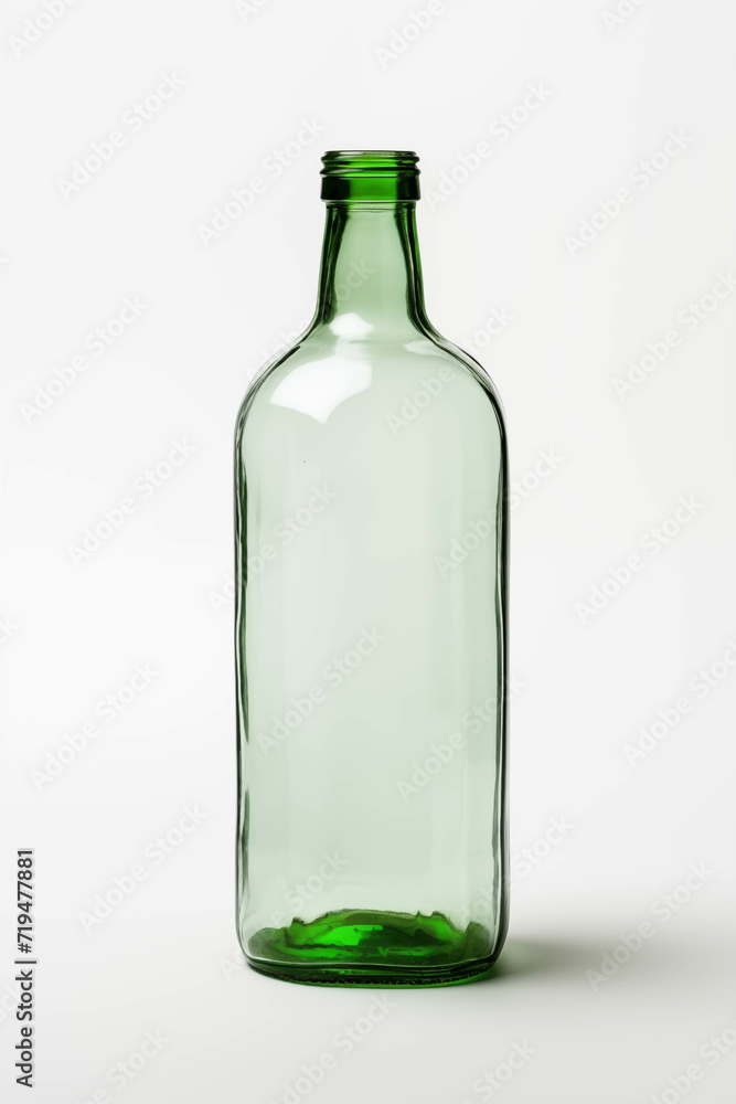 Transparent glass bottle on white background. Transparent glass bottle on white background.