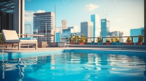 Swimming pool on the building, rooms have a rooftop swimming pool. © S photographer