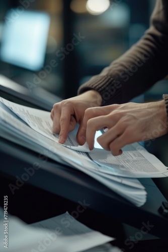 Person's hands holding a piece of paper. Suitable for various applications