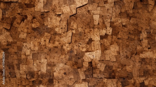 an abstract background composed of cork surface, exhibiting a natural and chaotic texture in a soothing light brown color. SEAMLESS PATTERN. SEAMLESS WALLPAPER.