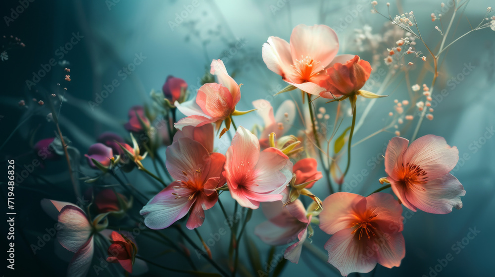 White spring blossoms with a soft glow, highlighting delicate petals. White spring blossoms with a soft glow, highlighting delicate petals.