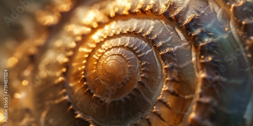 A detailed close-up of a metal object featuring an intricate spiral design. This image can be used to add an element of sophistication and elegance to various design projects
