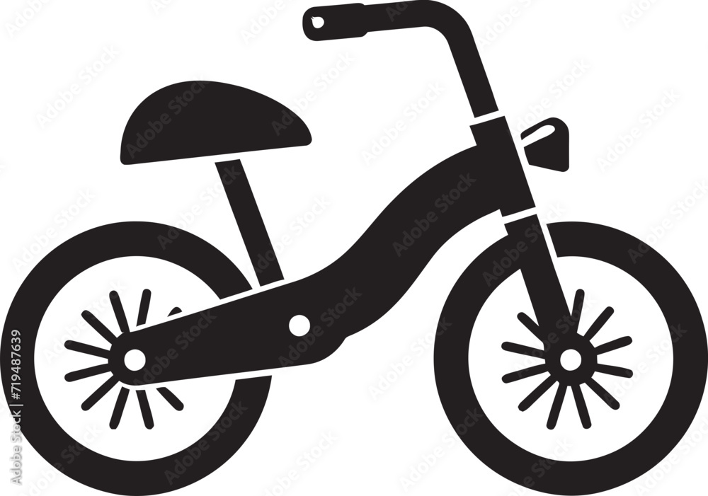 Bold Black Tricycle RenderOutlined Three Wheeler Icon Stock Vector ...