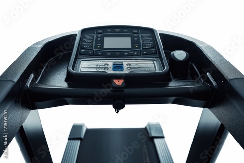 A detailed view of a treadmill machine. Can be used to showcase fitness equipment or illustrate an exercise routine © Fotograf