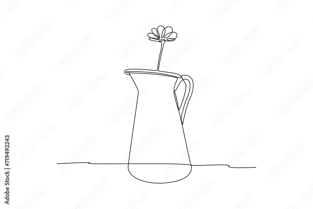 One single line drawing of flower vases from used materials. Trendy greeting card, invitation, logo, banner, poster concept continuous line draw design graphic vector illustration One single line drawing of flower vases from used materials. Trendy greeting card, invitation, logo, banner, poster concept continuous line draw design graphic vector illustration
