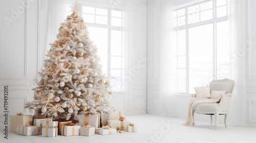 Classic White Christmas Tree © Ramzan
