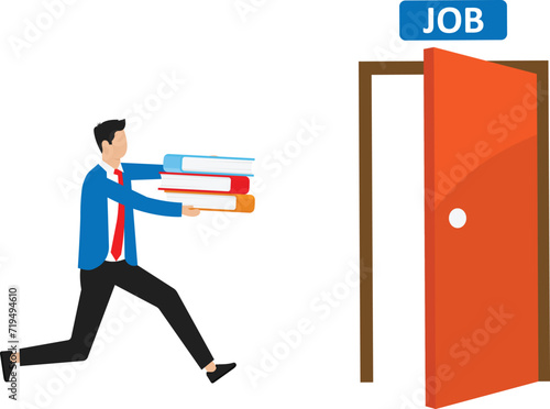 Job due to business closure and searching for personal to work, Balance and equality, Work and life and human resources for business success concept,   
