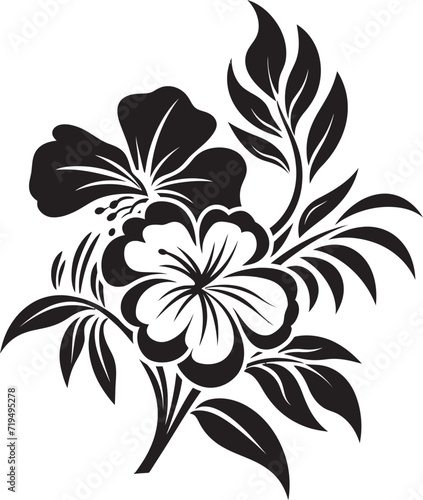 Shadowed Hibiscus Black Floral Vector CollectionEnigmatic Tropics Vectorized Tropical Floral Magic