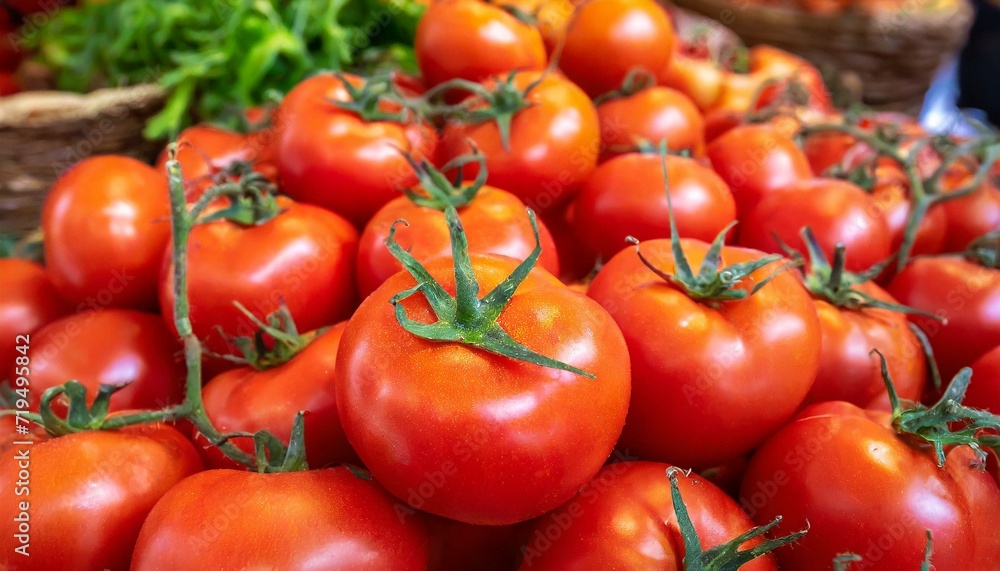 pilha de tomates vermelhos bonitos na feira pilha de tomates vermelhos bonitos na feira