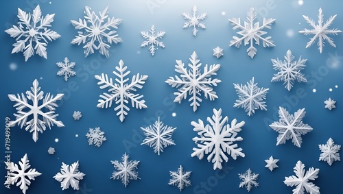 snowflakes on blue background
