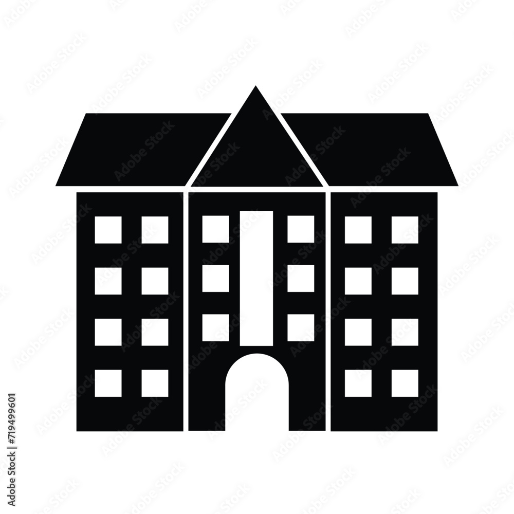 Simple school building line icon. Stroke pictogram. Vector illustration isolated on a white background. Premium quality symbol. Vector sign for mobile applications and websites. Simple school building line icon. Stroke pictogram. Vector illustration isolated on a white background. Premium quality symbol. Vector sign for mobile applications and websites.