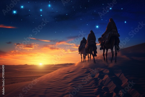 The Magi Traverse The Desert  Guided By Stars  Bearing Christmas Gifts