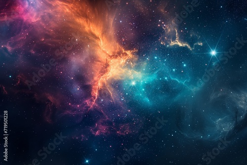 Vibrant Cosmic Nebula In Deep Space  Breathtaking Backdrop For Astronomy Enthusiasts