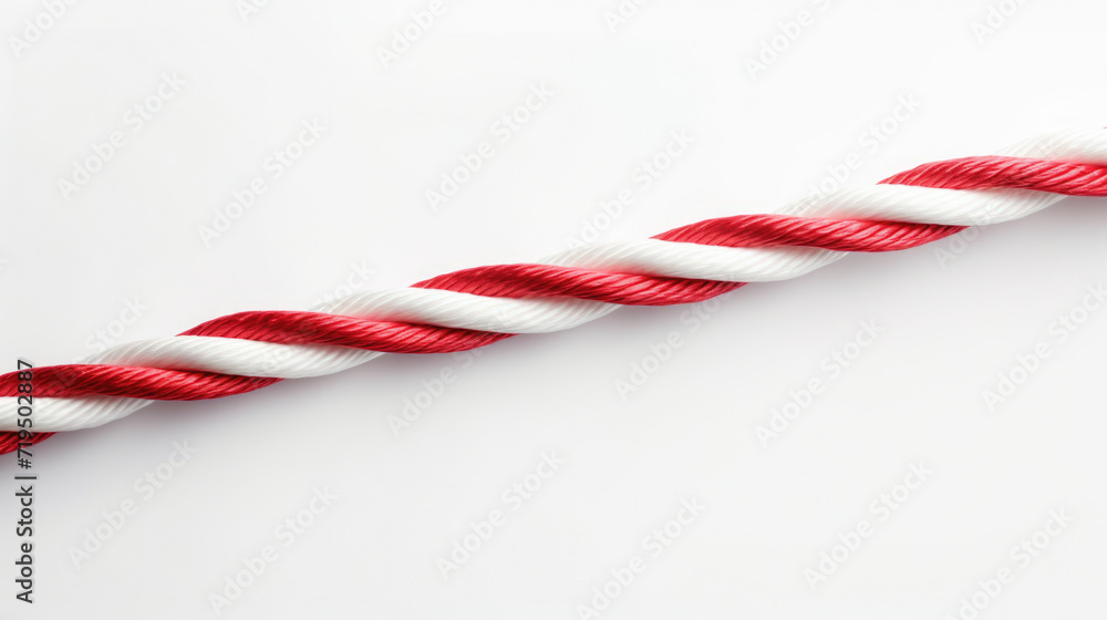 Fototapeta premium Close-up view of red and white rope. Versatile image that can be used for various themes and concepts
