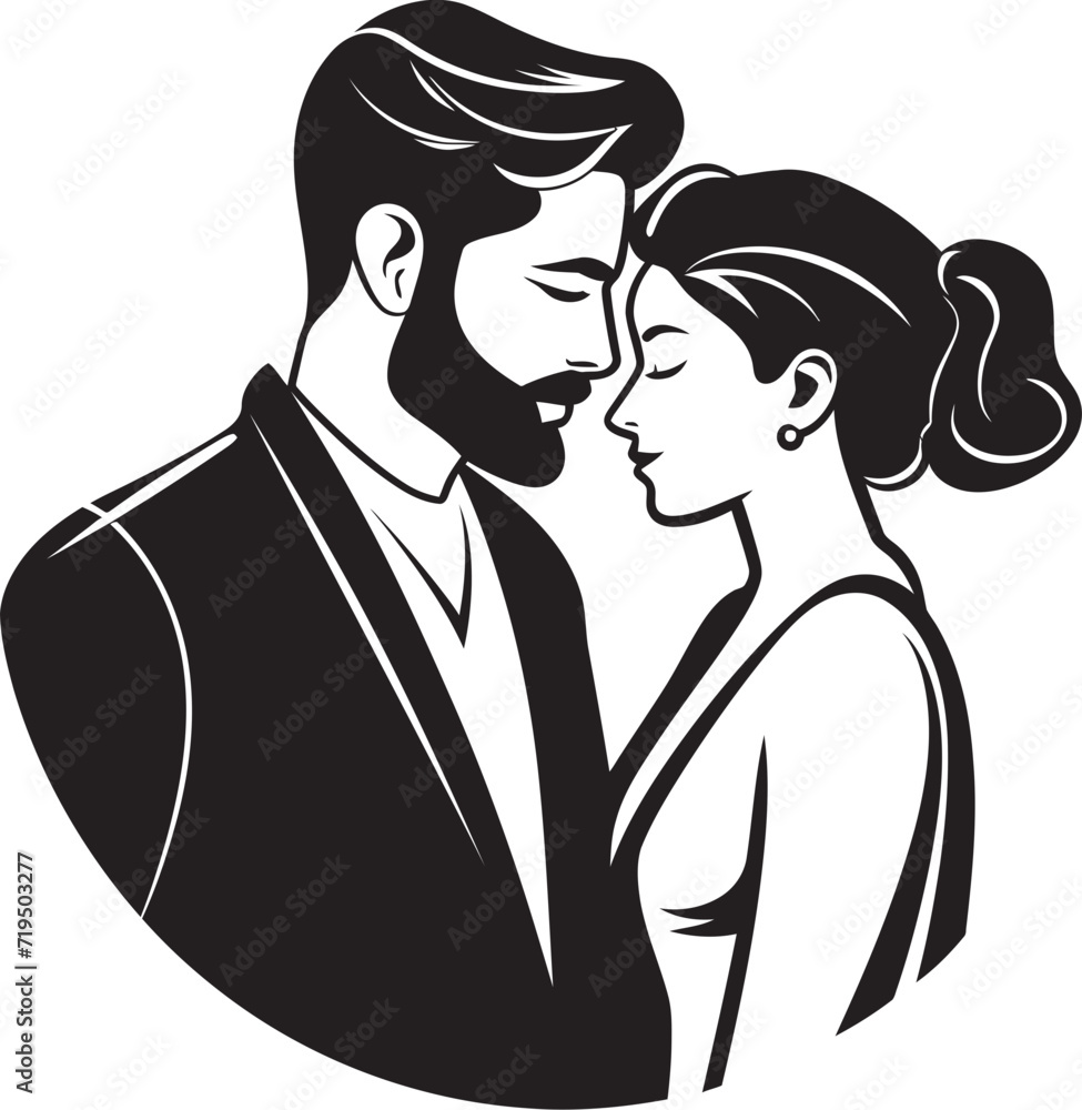 Whispers of Devotion Black and White MomentsEthereal Harmony Vector Romance Moments