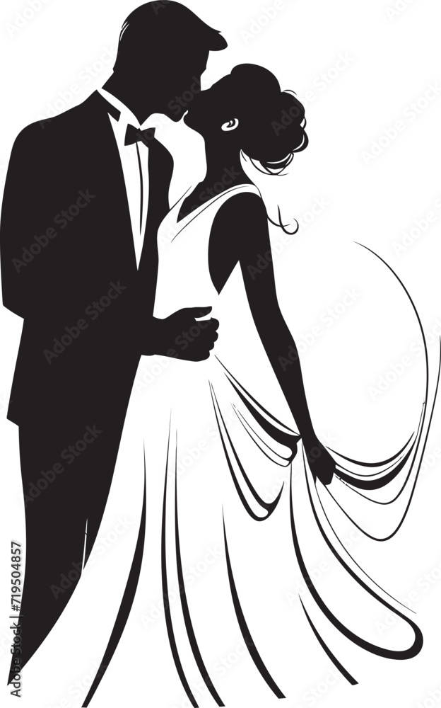 Graphite Serenade Wedding Vector ScenesTimeless Embrace Lovebird Illustrations