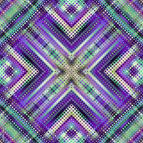 Geometric abstract pattern moire overlay style. Halftone style with small dots. Abstract seamless technology texture. Vector pattern