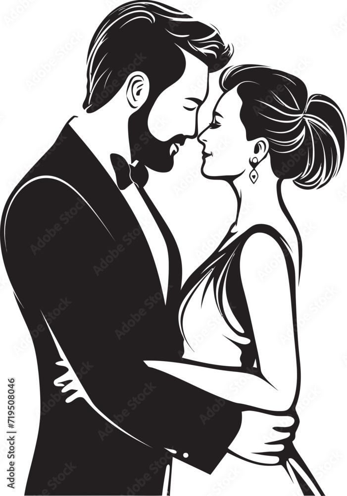 Subtle Affection Black Wedding SketchesGraphite Bliss Monochrome Duos