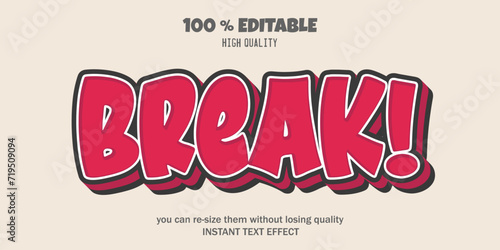 Free vector break text effect