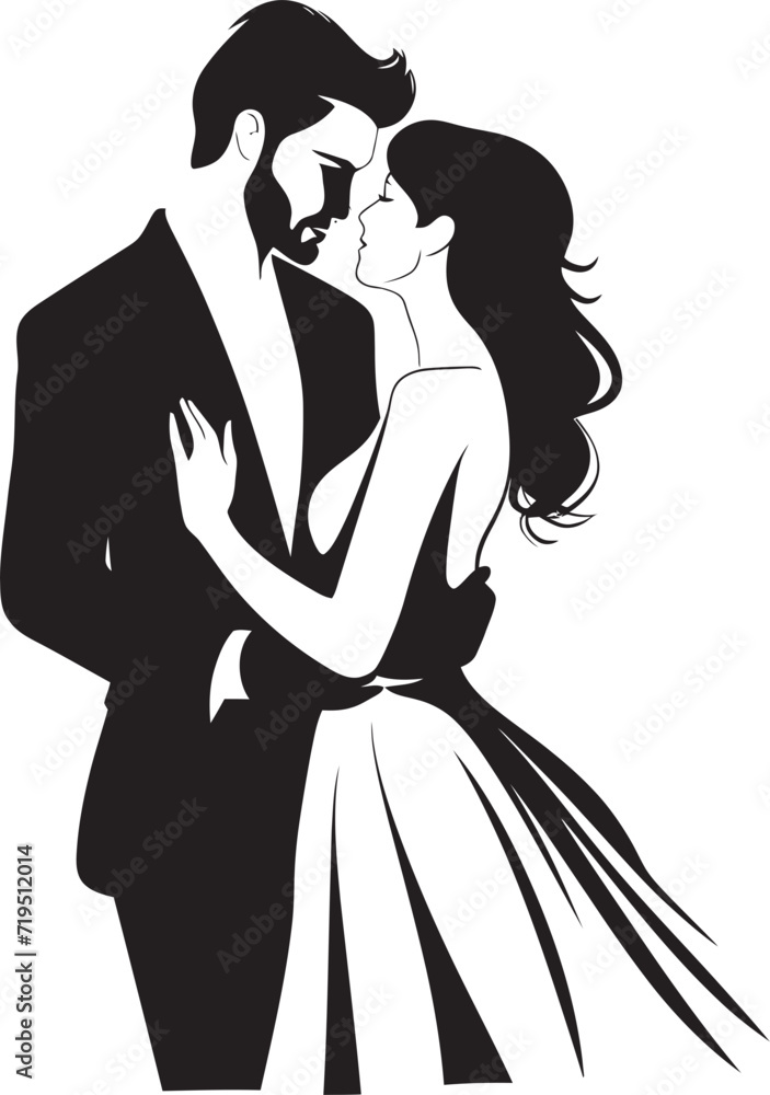 Linear Devotion Inked Black and White RomanceSilhouette Affection Monochrome Love Sketches