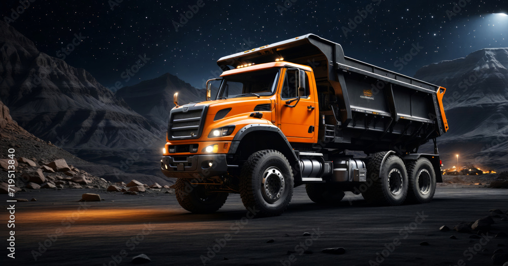 A truck in a construction pit A truck in a construction pit