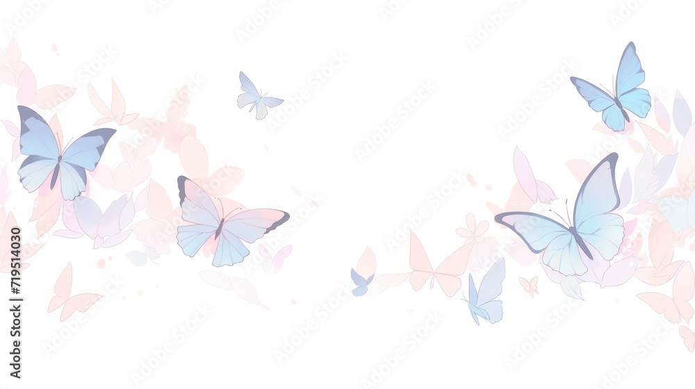 Morpho Butterfly on a Natural Pastel Background. A Graceful Blend of Nature Beauty.