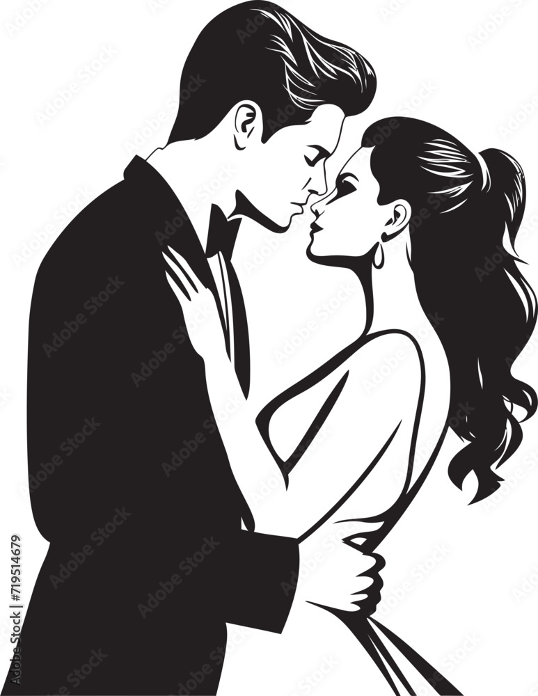 Muted Affection Monochrome VectorsInk Outlined Union Wedding Sketch Collection