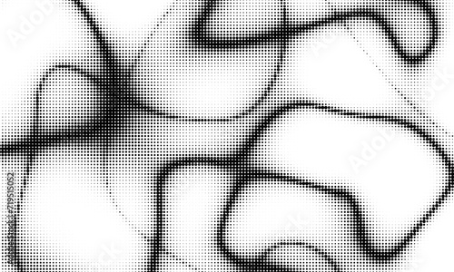 Monochrome gradient halftone dots background. Vector illustration. Abstract grunge dots on white background
