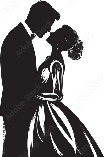 Whispers of Devotion Monochrome Love ScenesInk Stained Love Vector Couple Illustrations