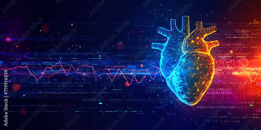 Vibrant color heart beat line concept Vibrant color heart beat line concept