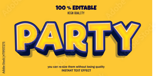 Free vector party text effect photo