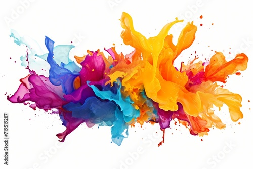 color splashing isolated on solid white background