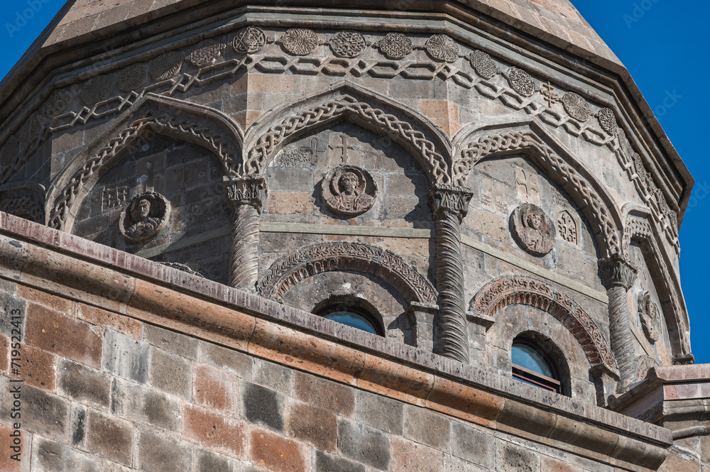 Mother Cathedral in Etchmiadzin city, one of the oldest churches in the world. Early 4th century AD. Sunny day