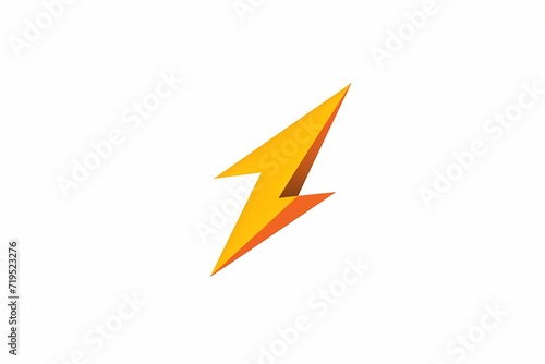 A minimalistic logo of a clean and simple lightning bolt in warm shades of yellow and orange. Isolated on a white solid background