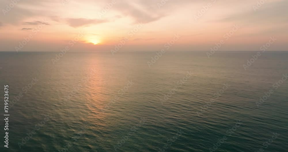 Aerial view sunset over the sea Aerial view sunset over the sea